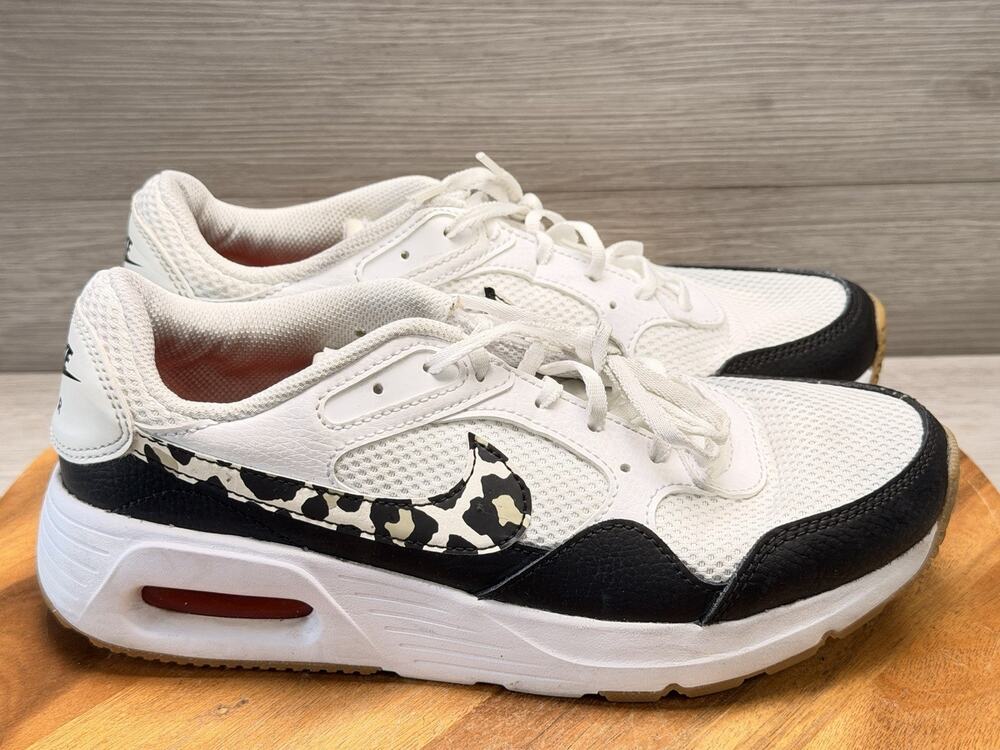 Nike Air Max SC White Sneakers Leopard Swoosh Women's 8 Running DZ5200-100